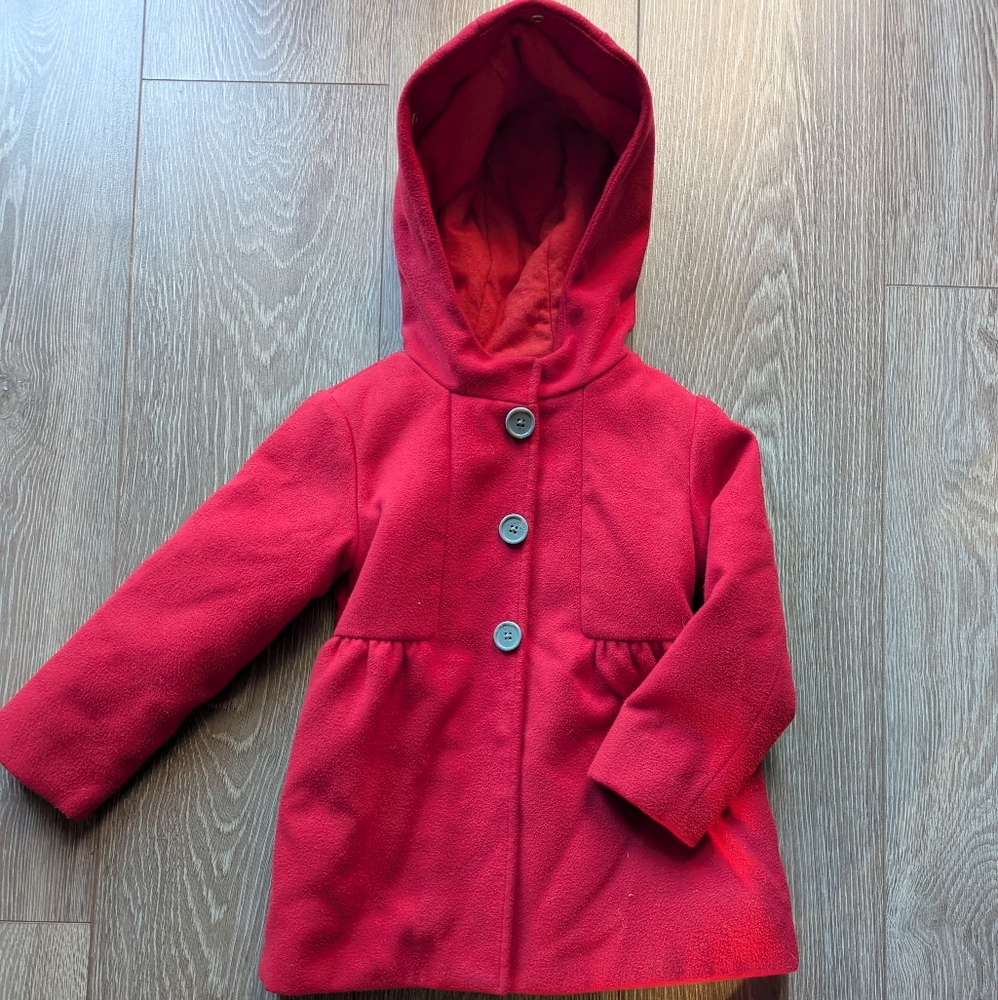 Cat & Jack Red Pea Coat Size 4